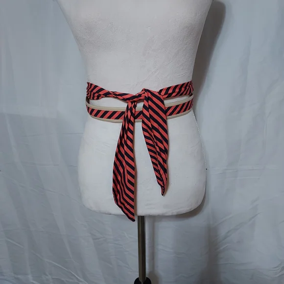 Talbots Striped Pink and Black Belt - Picture 2 of 7